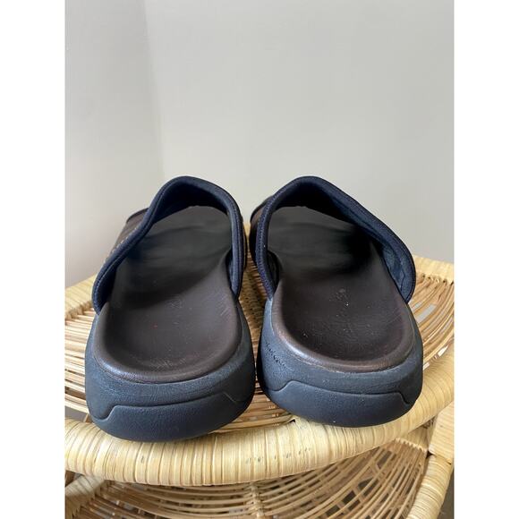 Mens Clarks Brown Leather Walkford Band Style Slide Sandals Sz 9M - Picture 3 of 9